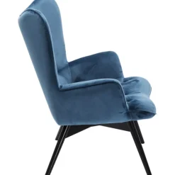 Fauteuil Black Vicky velours pétrole