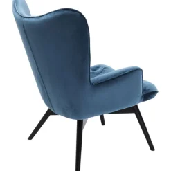 Fauteuil Black Vicky velours pétrole