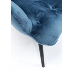 Fauteuil Black Vicky velours pétrole
