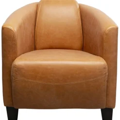 Fauteuil Cigar Lounge cuir marron clair