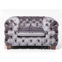 Fauteuil Desire gris argenté