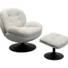 Fauteuil pivotant + repose-pieds Stanford