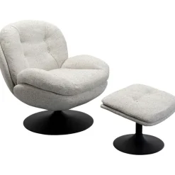 Fauteuil pivotant + repose-pieds Stanford
