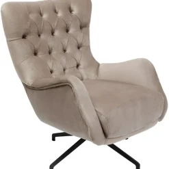 Fauteuil pivotant Bellissima velours taupe