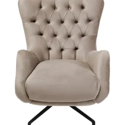 Fauteuil pivotant Bellissima velours taupe
