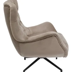 Fauteuil pivotant Bellissima velours taupe