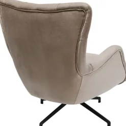 Fauteuil pivotant Bellissima velours taupe