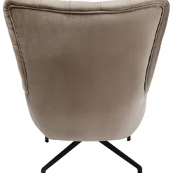 Fauteuil pivotant Bellissima velours taupe