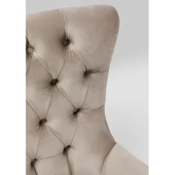 Fauteuil pivotant Bellissima velours taupe