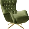Fauteuil pivotant Bellissima velours vert
