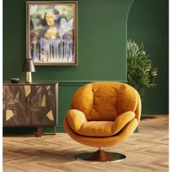 Fauteuil pivotant Cosy ambre