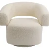 Fauteuil pivotant Maye crème