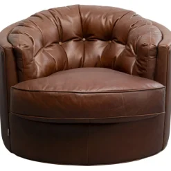 Fauteuil pivotant Music Hall cuir marron