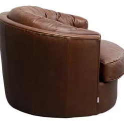 Fauteuil pivotant Music Hall cuir marron