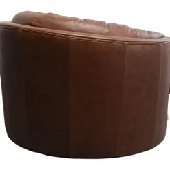 Fauteuil pivotant Music Hall cuir marron