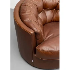 Fauteuil pivotant Music Hall cuir marron