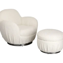 Fauteuil pivotant Nube bouclé