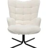 Fauteuil pivotant Oscar Bouclé crème