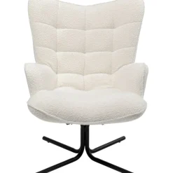 Fauteuil pivotant Oscar Bouclé crème