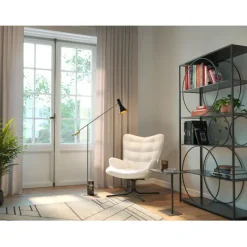Fauteuil pivotant Oscar Bouclé crème