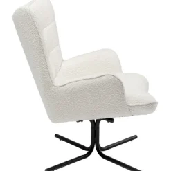 Fauteuil pivotant Oscar Bouclé crème