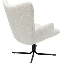 Fauteuil pivotant Oscar Bouclé crème