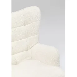 Fauteuil pivotant Oscar Bouclé crème