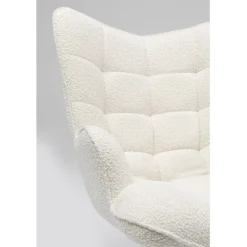 Fauteuil pivotant Oscar Bouclé crème