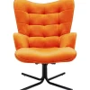 Fauteuil pivotant Oscar velours orange