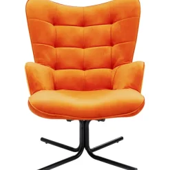 Fauteuil pivotant Oscar velours orange