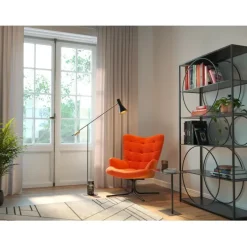 Fauteuil pivotant Oscar velours orange