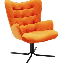 Fauteuil pivotant Oscar velours orange
