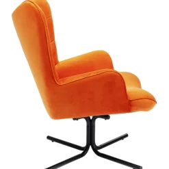 Fauteuil pivotant Oscar velours orange