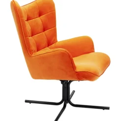 Fauteuil pivotant Oscar velours orange