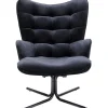 Fauteuil pivotant Oscar velours noir