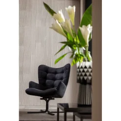 Fauteuil pivotant Oscar velours noir