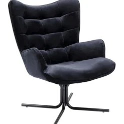 Fauteuil pivotant Oscar velours noir