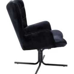 Fauteuil pivotant Oscar velours noir