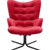 Fauteuil pivotant Oscar velours rouge
