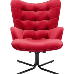 Fauteuil pivotant Oscar velours rouge