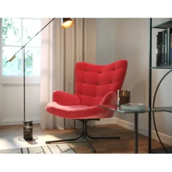 Fauteuil pivotant Oscar velours rouge