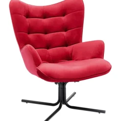 Fauteuil pivotant Oscar velours rouge