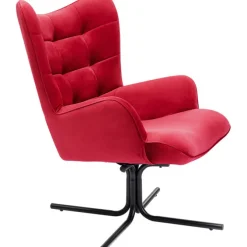 Fauteuil pivotant Oscar velours rouge