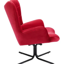 Fauteuil pivotant Oscar velours rouge