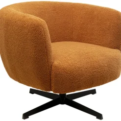 Fauteuil pivotant Peony Fuzzy Caramello