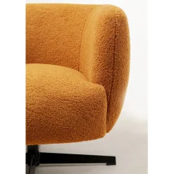 Fauteuil pivotant Peony Fuzzy Caramello