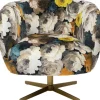 Fauteuil pivotant Peony Flower jaune