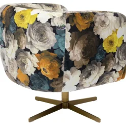 Fauteuil pivotant Peony Flower jaune