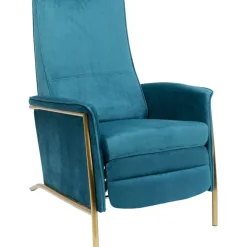 Fauteuil relax Lazy velours bleu
