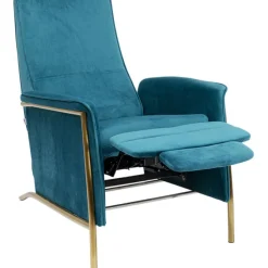 Fauteuil relax Lazy velours bleu